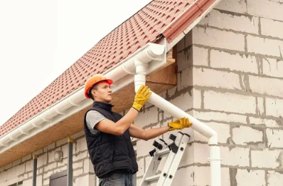 Pose et remplacement de gouttières à la Fontelaye